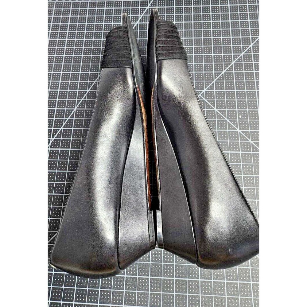 COLE HAAN peep toe velvet upper leather wedges Sz 10AA‎ - Picture 5 of 15